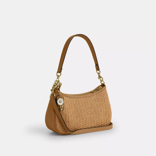 Straw Teri Shoulder Bag With Charm
