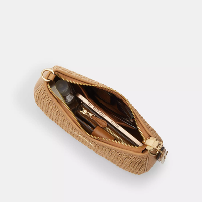 Straw Teri Shoulder Bag With Charm