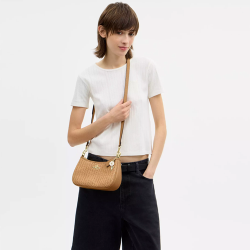 Straw Teri Shoulder Bag With Charm