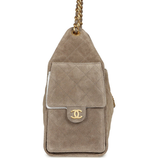 Chanel Small 25 Hobo Bag Grey Suede