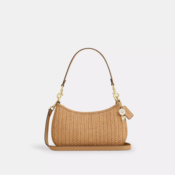 Straw Teri Shoulder Bag With Charm