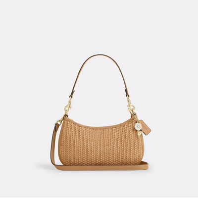 Straw Teri Shoulder Bag With Charm