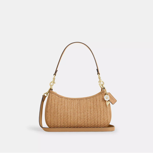 Straw Teri Shoulder Bag With Charm