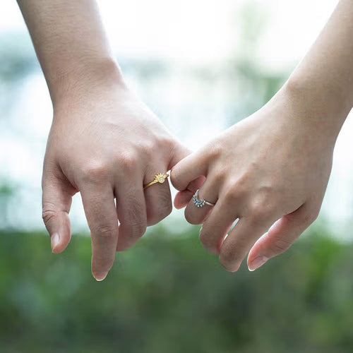 Celestial Moon Love Rings