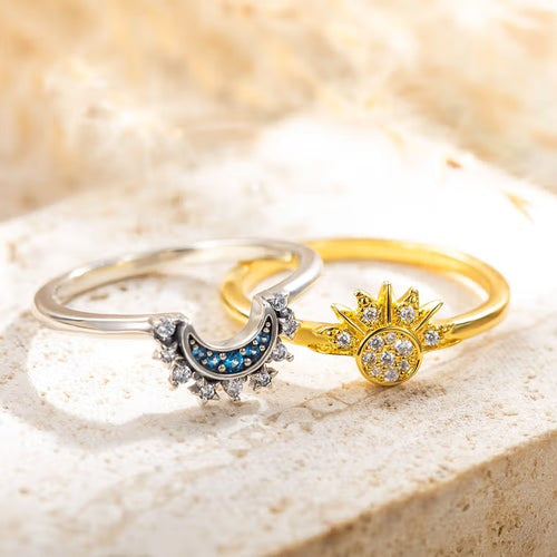 Celestial Moon Love Rings