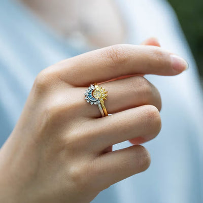 Celestial Moon Love Rings