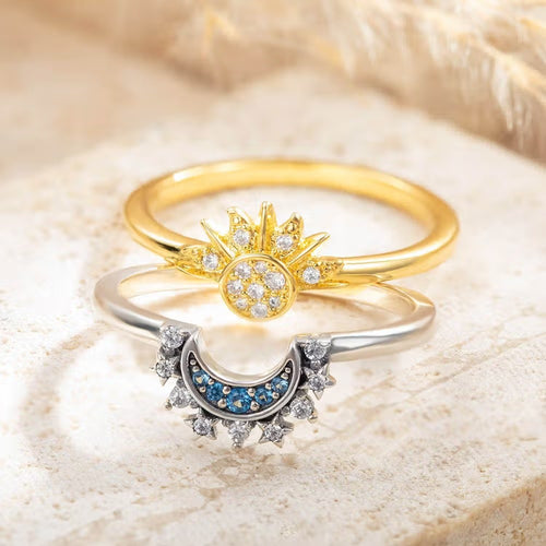 Celestial Moon Love Rings