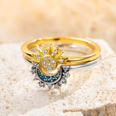 Celestial Moon Love Rings