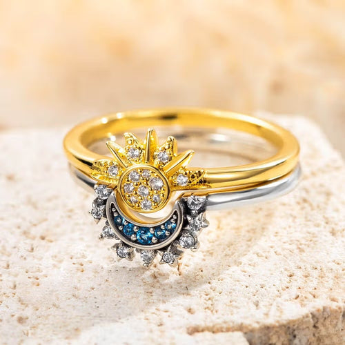 Celestial Moon Love Rings