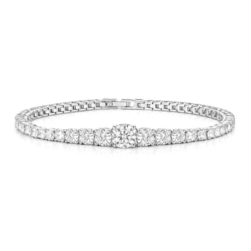 THE GRADUATED TENNIS BRACELET - SILVER