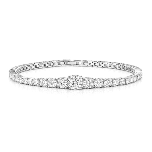 THE GRADUATED TENNIS BRACELET - SILVER